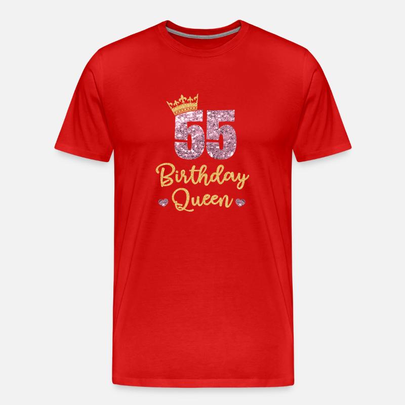 55° compleanno Regina 55 anni Cinquantacinque - Maglietta ecologica premium da uomo - rosso