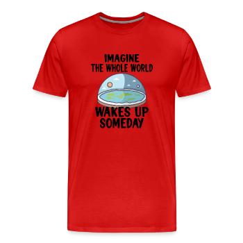 Flat Earth Theory Flat Earth Army Earth flat Gift - Men's Premium Organic T-Shirt - red - Front - Damien (186cm)