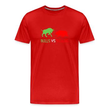 Stock Market trader/FOREX TRADER: Bulls vs. Bears - Männer Premium Bio T-Shirt - Rot - Vorne - Damien (186cm)
