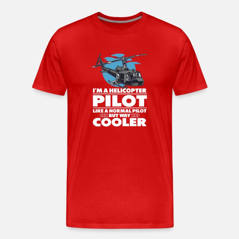 Cool Helicopter Pilot - Männer Premium Bio T-Shirt - Rot