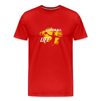 Handball Handballer - Männer Premium Bio T-Shirt - Rot - Vorne - Damien (186cm)