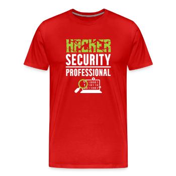 Hacker Security Professional - T-shirt bio Premium Homme - rouge - Devant - Damien (186cm)