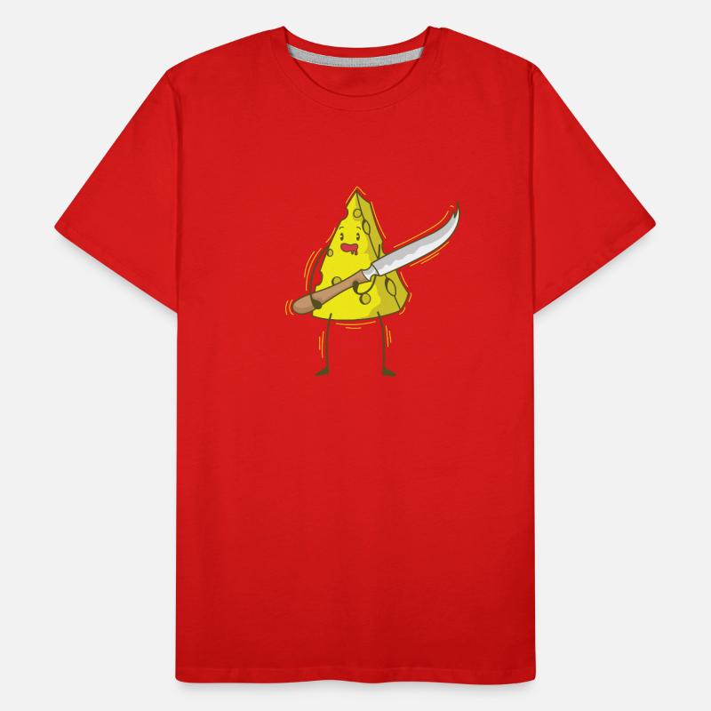 Morceaux de fromage avec couteaux à fromage T-shirt bio Premium Homme