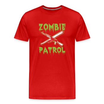 Zombie Patrolie - Männer Premium Bio T-Shirt - Rot - Vorne - Damien (186cm)