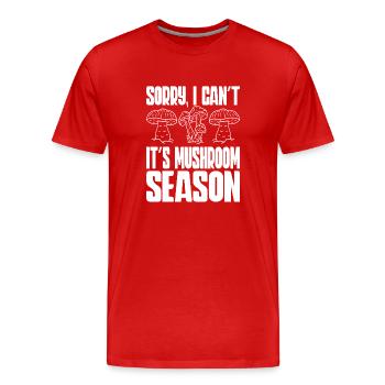 Champignons champignons champignons champignons panier champignon automne - T-shirt bio Premium Homme - rouge - Devant - Damien (186cm)