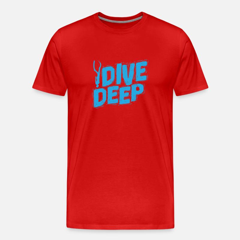 Apnoetaucher Dive Deep - Männer Premium Bio T-Shirt - Rot