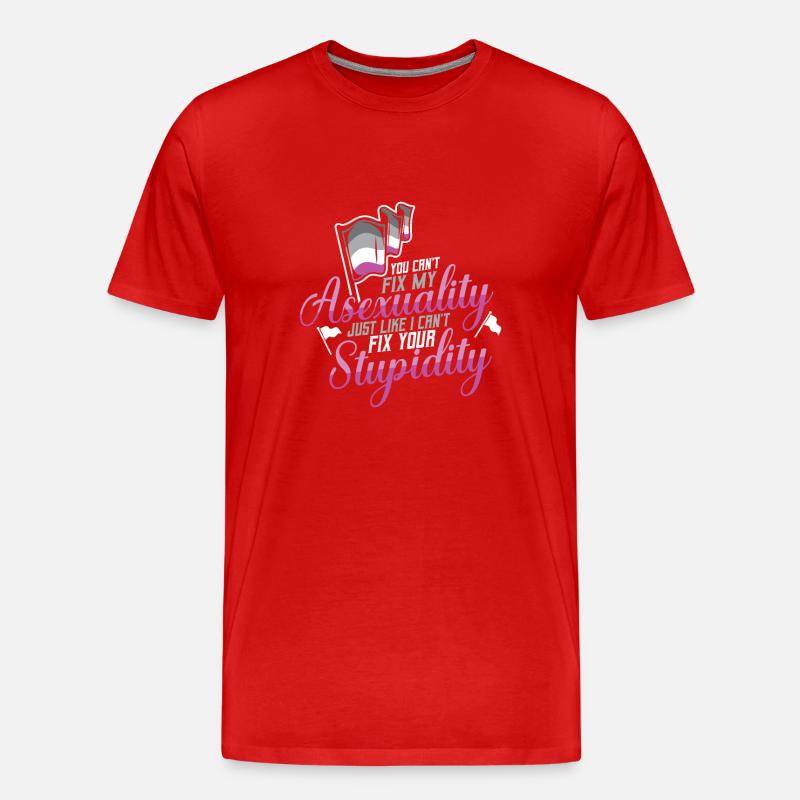 Asexual Pride Asexuality Aromantic Pride - Männer Premium Bio T-Shirt - Rot