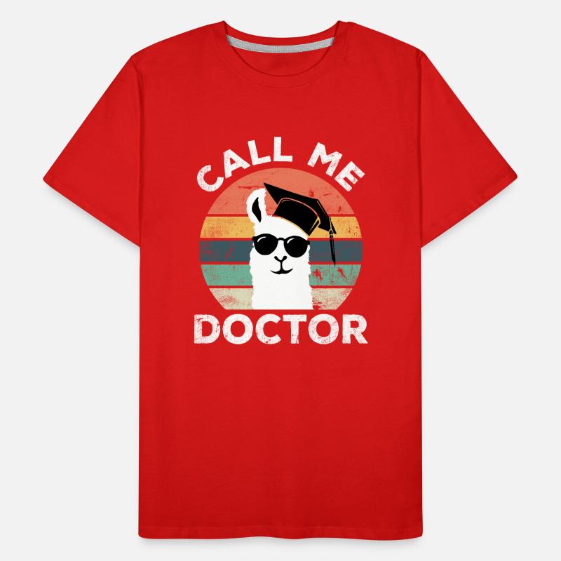 Funny Lama doktorat doktorat mówiąc Ekologiczna koszulka męska Premium