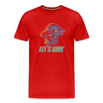 Let’s rave - T-shirt bio Premium Homme - rouge - Devant - Damien (186cm)