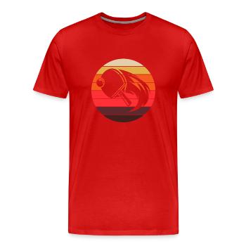Ping-pong Vintage Rétro Joueur Joueuse - T-shirt bio Premium Homme - rouge - Devant - Damien (186cm)