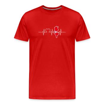 Tunisie Herzschlag Flagge Vintage Tunisie - T-shirt bio Premium Homme - rouge - Devant - Damien (186cm)
