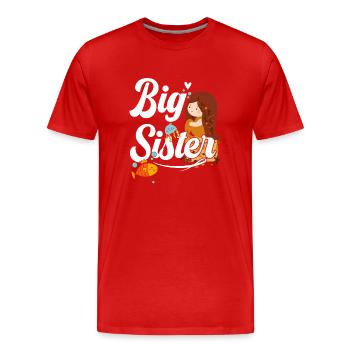 Grande sœur Big Sis - T-shirt bio Premium Homme - rouge - Devant - Damien (186cm)