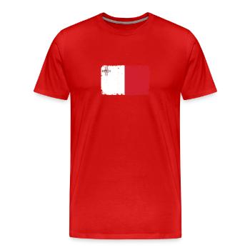 Malta Heartbeat Flag Vintage Malta - Men's Premium Organic T-Shirt - red - Front - Damien (186cm)