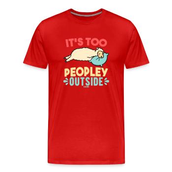 C’est trop populaire en dehors de l’alpaga - T-shirt bio Premium Homme - rouge - Devant - Damien (186cm)