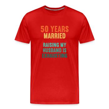 50 ans marié drôle 50e anniversaire de mariage - T-shirt bio Premium Homme - rouge - Devant - Damien (186cm)