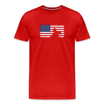 Cheval de reining - T-shirt bio Premium Homme - rouge - Devant - Damien (186cm)