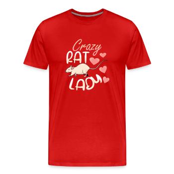 Rat Lover Rat Pet Rodent Mouse Rat Lady gift idea - Männer Premium Bio T-Shirt - Rot - Vorne - Damien (186cm)