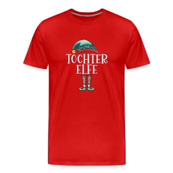 Weihnachten Partnerkostüm Tochter Elf Elfe Elfen - Männer Premium Bio T-Shirt - Rot - Vorne - Damien (186cm)