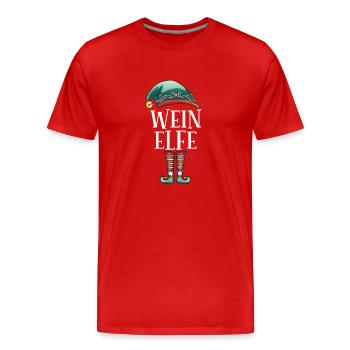 Weihnachten Partnerkostüm Wein Elf Elfe Elfen - Männer Premium Bio T-Shirt - Rot - Vorne - Damien (186cm)