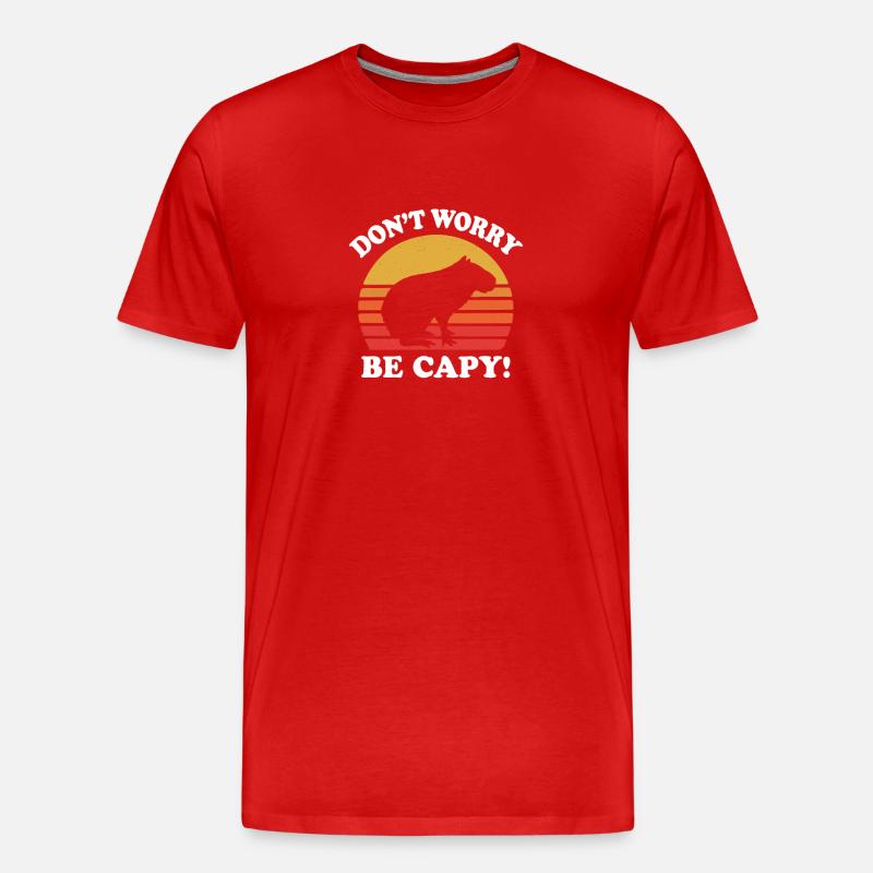 Capybara - Männer Premium Bio T-Shirt - Rot