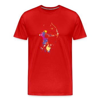 Archery - Men's Premium Organic T-Shirt - red - Front - Damien (186cm)