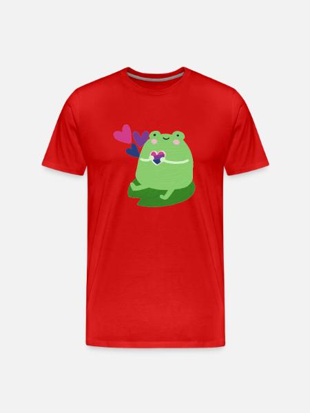 Sød frø med biseksuelle stolthed flag farver - Herre Premium T-shirt økologisk - rød