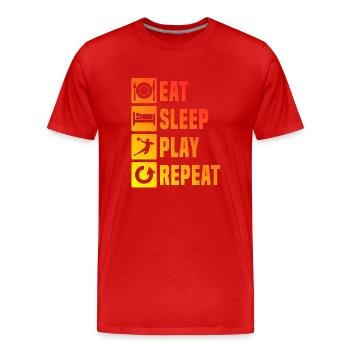 Handball Kids Eat Sleep Handball Repeat - Men's Premium Organic T-Shirt - red - Front - Damien (186cm)