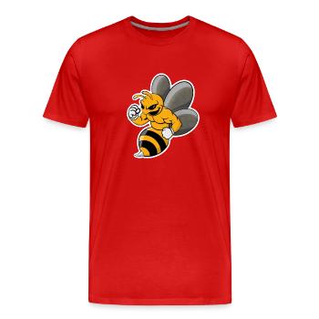 wasp cool design - Men's Premium Organic T-Shirt - red - Front - Damien (186cm)