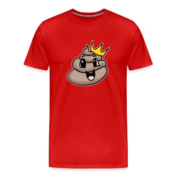 Poop King - Men's Premium Organic T-Shirt - red - Front - Damien (186cm)