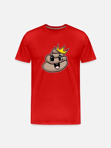 Poop King - Men's Premium Organic T-Shirt - red