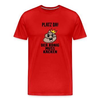 Kacke König - Männer Premium Bio T-Shirt - Rot - Vorne - Damien (186cm)
