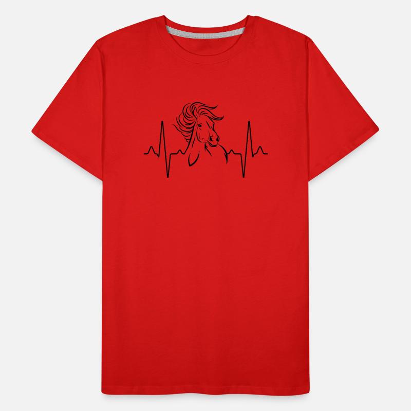 Pferd Herzschlag Männer Premium Bio T-Shirt