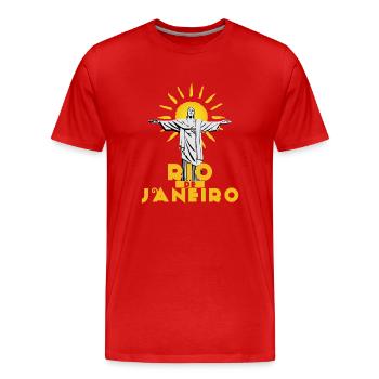 Cristo Redentor Rio - Männer Premium Bio T-Shirt - Rot - Vorne - Damien (186cm)