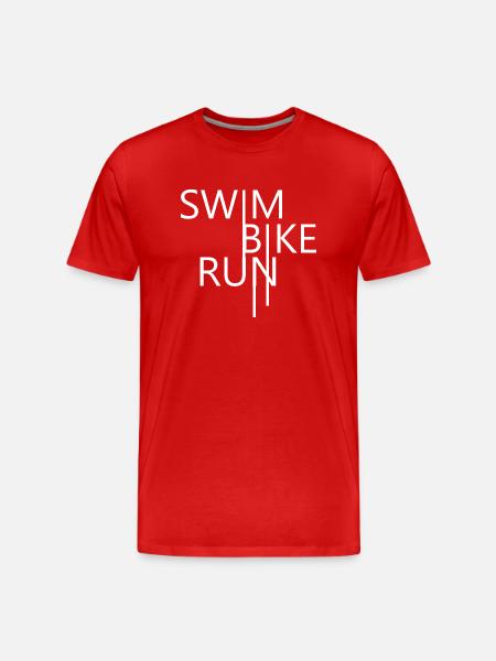 Triathlon Swim Bike Run - Men's Premium Organic T-Shirt - red