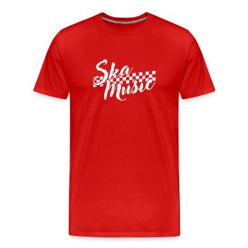 Ska Music Swing Jazz Music Style - Men's Premium Organic T-Shirt - red - Front - Damien (186cm)