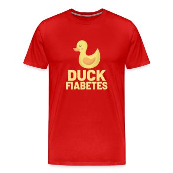 Type 1 Diabetes funny Diabetic Diabetes Gift Idea - Men's Premium Organic T-Shirt - red - Front - Damien (186cm)