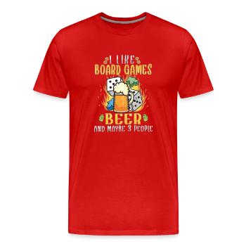 Board Games Beer Board Gamer Board Games & Beer - Men's Premium Organic T-Shirt - red - Front - Damien (186cm)