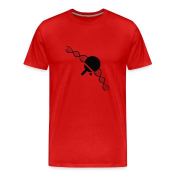 Joueurs de tennis de table Battes de tennis de table Tennis de table - T-shirt bio Premium Homme - rouge - Devant - Damien (186cm)