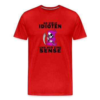 Sensenmann Damen Sarkastisch Provokation - Männer Premium Bio T-Shirt - Rot - Vorne - Damien (186cm)