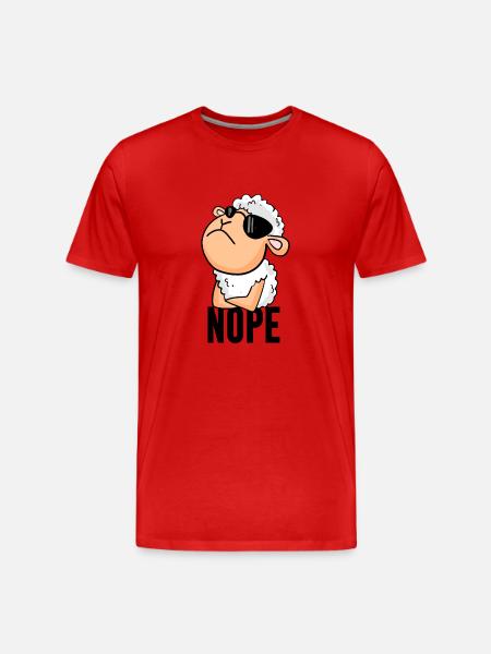Mouton nope drôle - T-shirt bio Premium Homme - rouge