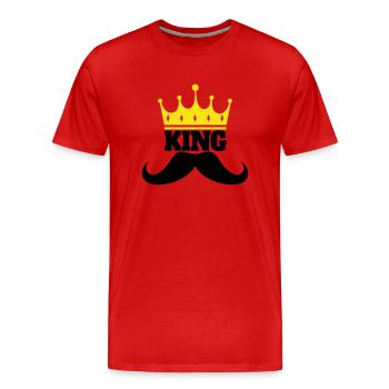 King Beard - Männer Premium Bio T-Shirt - Rot - Vorne - Damien (186cm)