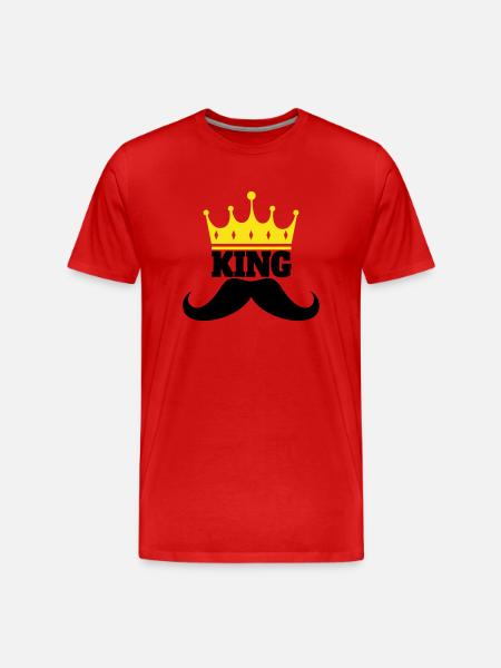King Beard - Männer Premium Bio T-Shirt - Rot