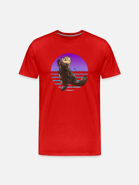 Otter Retro - Men's Premium Organic T-Shirt - red