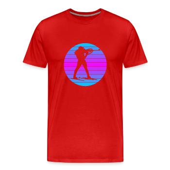 Skiers Vintage Winter Sports Biathlon Retro Ski - Men's Premium Organic T-Shirt - red - Front - Damien (186cm)