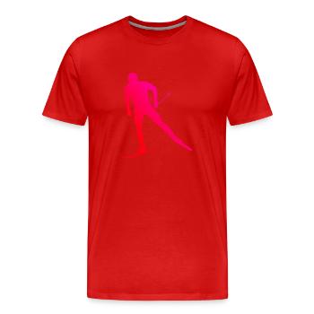 Cross-country skiing Classic Men's cross-country skiing Women Cross-country skiing - Men's Premium Organic T-Shirt - red - Front - Damien (186cm)