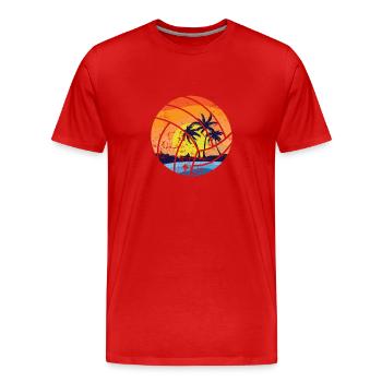 Beachvolleyball Profi Team Spieler Sand - Männer Premium Bio T-Shirt - Rot - Vorne - Damien (186cm)