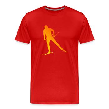 Ski de fond Patinage Ski de fond Classique - T-shirt bio Premium Homme - rouge - Devant - Damien (186cm)