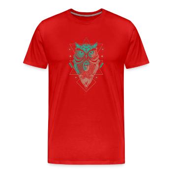 Eule Eulen Fan Lieblingstier Eule - Männer Premium Bio T-Shirt - Rot - Vorne - Damien (186cm)