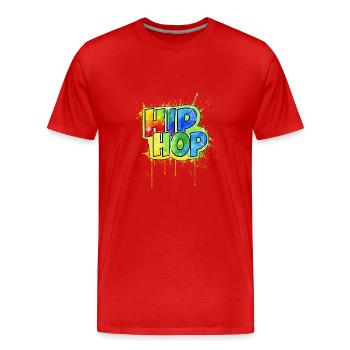 hip hop - Men's Premium Organic T-Shirt - red - Front - Damien (186cm)