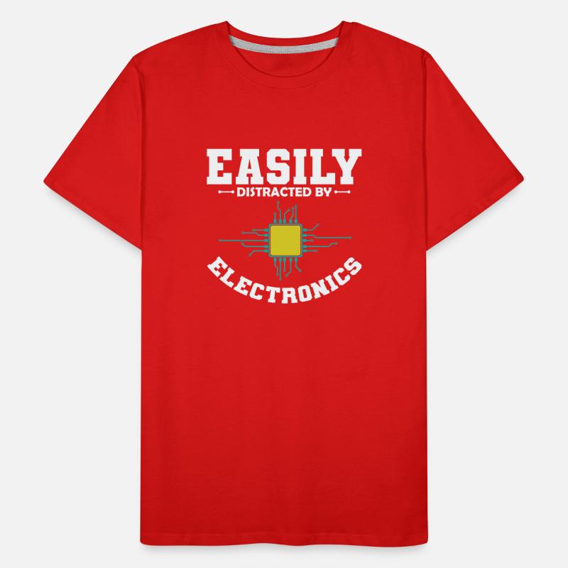 Easily Distracted By Electronics Profession Men's Premium Organic T-Shirt